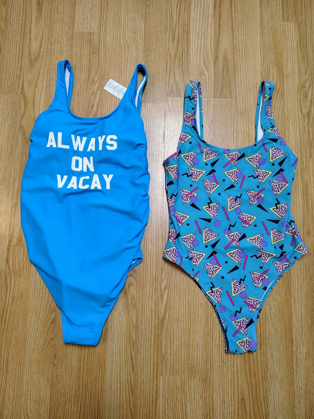 Lot Of 2,Blue One-piece Bathing Suits, Size M